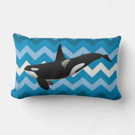 Orca Killer Whale Blue Chevron Sierkussen Kussen