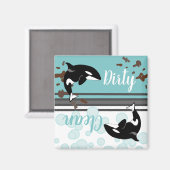 Orca Killer Whale Dirty/Clean Magneet (Voorkant / Achterkant)