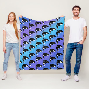 Orca Killer Whale Fleece Deken