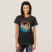 Orca killer Whale Jump in en Retro Sunset T-shirt (Voorkant volledig)