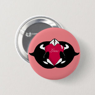Orca Killer Whale-liefde Ronde Button 5,7 Cm