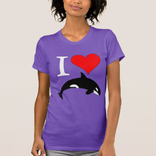 Orca Killer Whale Love Heart T-shirt