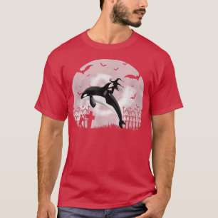 Orca Killer Whale Moonlight Funny Halloween Costum T-shirt