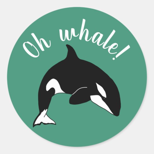 Orca Killer Whale - oh walvis! Ronde Sticker (Voorkant)