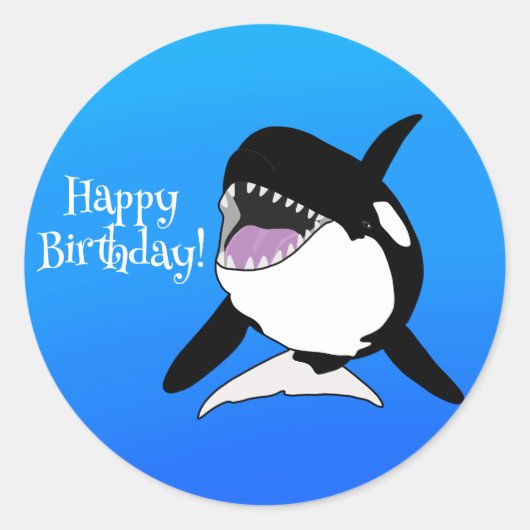 Orca Killer Whale Ronde Sticker (Voorkant)