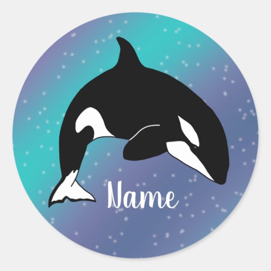 Orca Killer Whale Ronde Sticker (Voorkant)