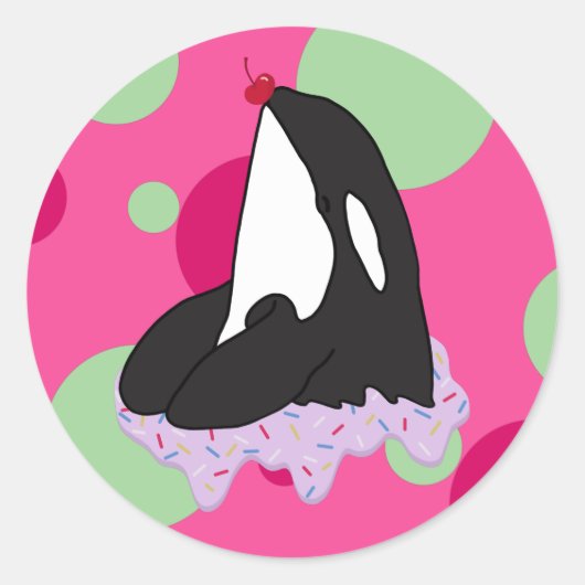  Orca Killer Whale Ronde Sticker (Voorkant)