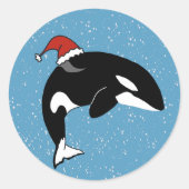 Orca Killer Whale Ronde Sticker (Voorkant)