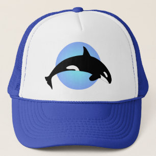 Orca Killer Whale Silhouette Blue Cirkel Trucker Pet