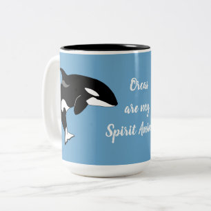 Orca Killer Whale Spirit Animal Tweekleurige Koffiemok