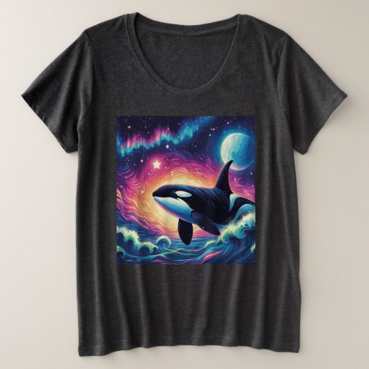Orca Killer Whale Starry Nuit Colorée Art Océan (Design devant)