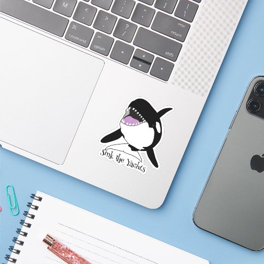 Orca Killer Whale Sticker (Laptop met iPhone)