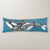 Orca Killer Whale Tlingit Indigo Blue inkt Lichaamskussen (Voorkant)