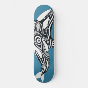 Orca Killer Whale Tlingit Indigo Blue inkt Skateboard