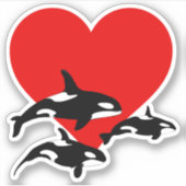 Orca Killer Whales Whale Lover Sticker (Voorkant)