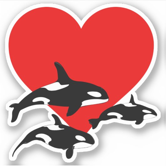 Orca Killer Whales Whale Lover Sticker (Voorkant)