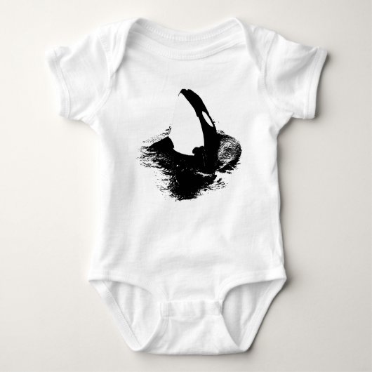 Orca "killerwalvis" baby-kruipster romper (Voorkant)
