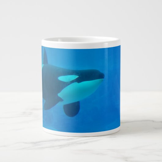 orca killerwalvis onderwaterblauw extra grote mok (Voorkant)