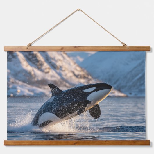Orca Majestueux Splash Arctique Art Mural de Faune (Devant)