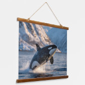 Orca Majestueux Splash Arctique Art Mural de Faune (Angulaire)