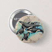 Orca Map Atlas Ronde Button 5,7 Cm (Voorkant /achterkant)