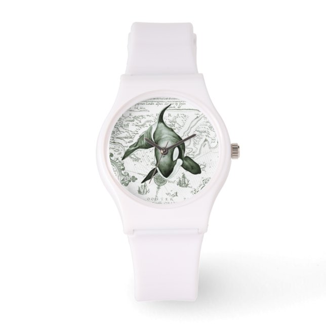 Orca Map Green Horloge (Voorkant)
