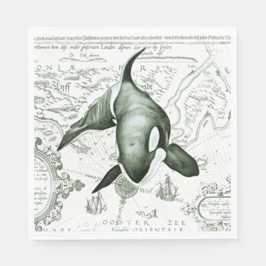 Orca Map Green Servetten (Voorkant)