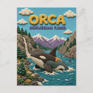 Orca Noorse Fjord Moderne KlayKoo Briefkaart