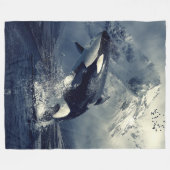 ORCA, ook bekend als KILLER WHALE Fleece Deken (Voorkant (Horizontaal))