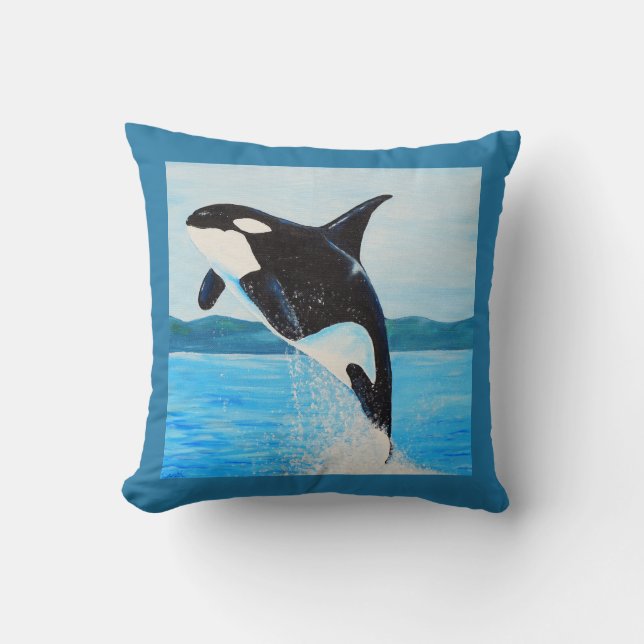 Orca Painting Kussen (Voorkant)