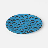 Orca Pattern: Blauw Papieren Bordje (Gekanteld)