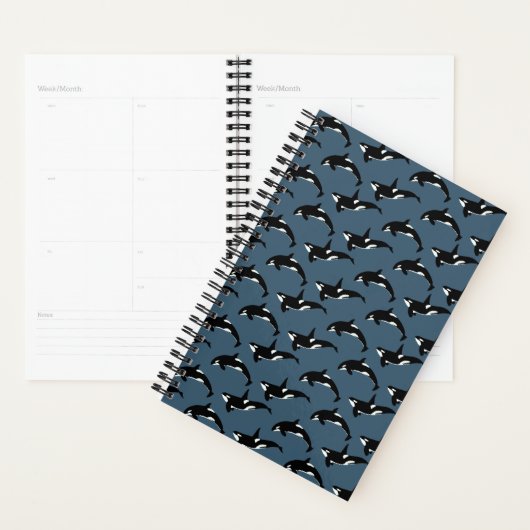 Orca Pattern: Donkerblauw Planner (Display)