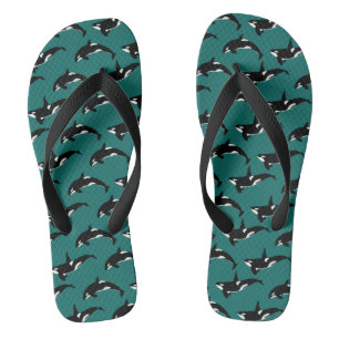 Orca Pattern: Groen Teenslippers