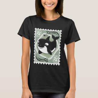 Orca Postage Stamp Animal Vintage T-shirt