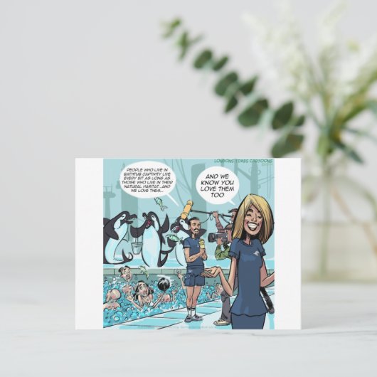 Orca Revenge van Rick London Funny Briefkaart (Staand voorkant)