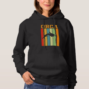 Orca schaduw silhouet in retro kleuren hoodie