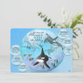 Orca Snow Wereldbol Birthday-uitnodigingen Kaart (Staand voorkant)