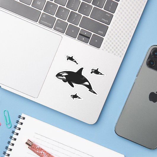 Orca Sticker (Laptop met iPhone)