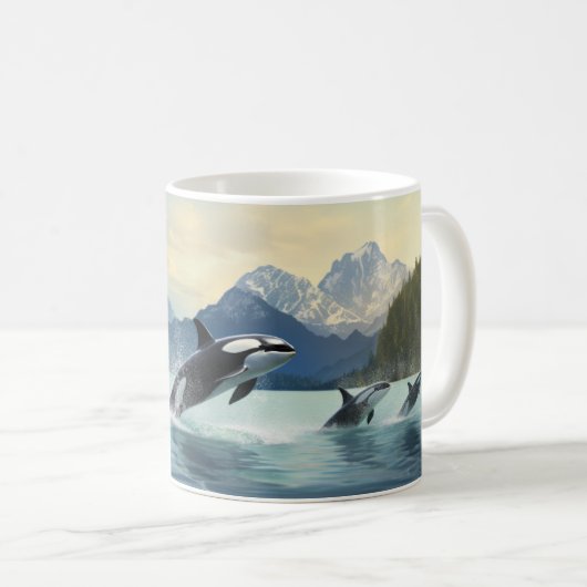 Orca Symphony Mug - Pacifique Wilderness Scene (Devant droit)