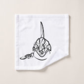 Orca tribale noire et blanche (Gant de toilette)