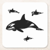 Orca Vierkante Kartonnen Onderzetter (Voorkant)