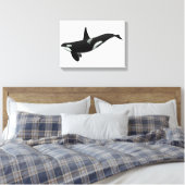 Orca walale illustratie - Kies achtergrondkleur Canvas Afdruk (Insitu (Slaapkamer))