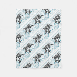 Orca walvis oerblauw fleece deken