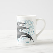 Orca walvissen: oud blauw porselein kop (Rechts)