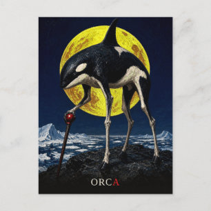 Orca Wandelstok gotische Surrealist Briefkaart