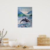 Orca, waterverf walvis, Poster waarde (Keuken)