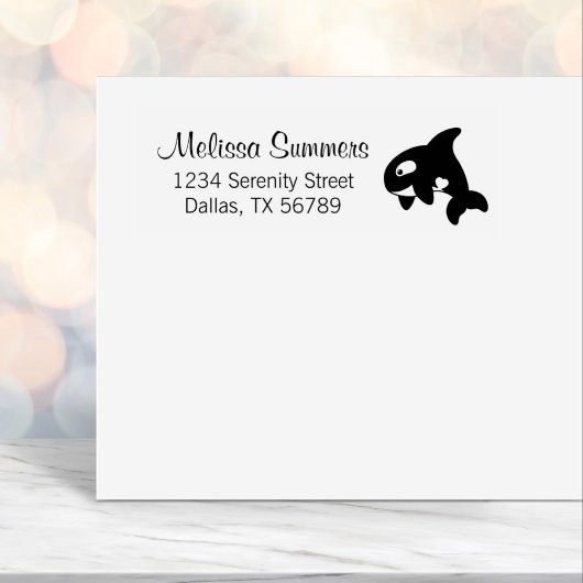 Orca Whale Adres Zelfinktende Stempel