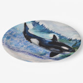 Orca whale art Custom Paper Borden Papieren Bordje (Gekanteld)