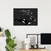 Orca Whale Art Poster Tueur Whale Imprimé toile (Bureau à domicile)