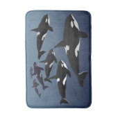 Orca Whale Bath Mat Killer Whale Art Bath Decor (Voorkant Verticaal)